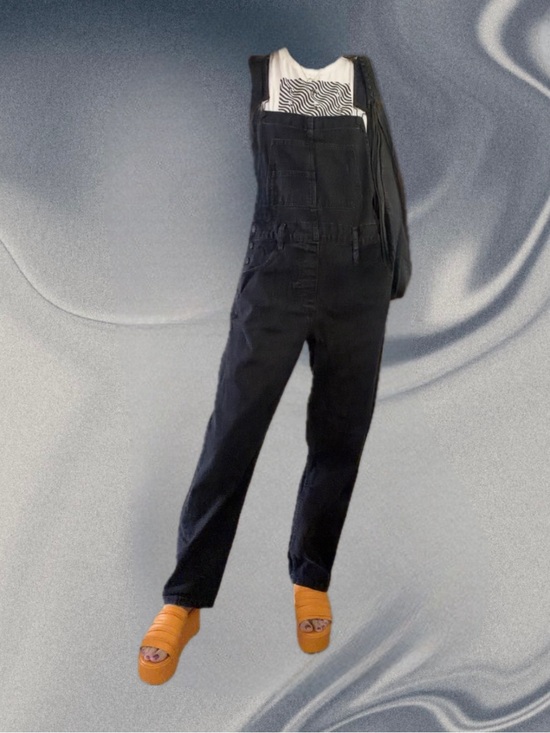 Free People Denim - Free People Black Denim Overalls with Straight Leg